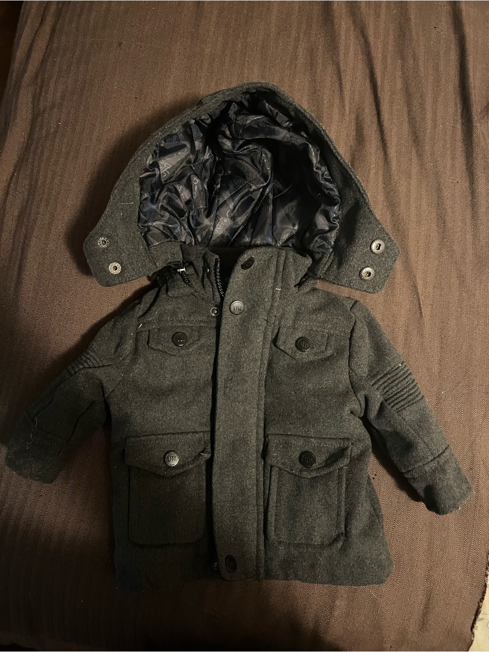 Double Breasted Urban Republic Black Pea coat 3-6 months